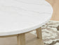 Vida 22" Round White Marble Top End Table