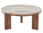 Sidney 36" Round Brown Marble Top Coffee Table