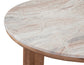 Sidney 36" Round Brown Marble Top Coffee Table