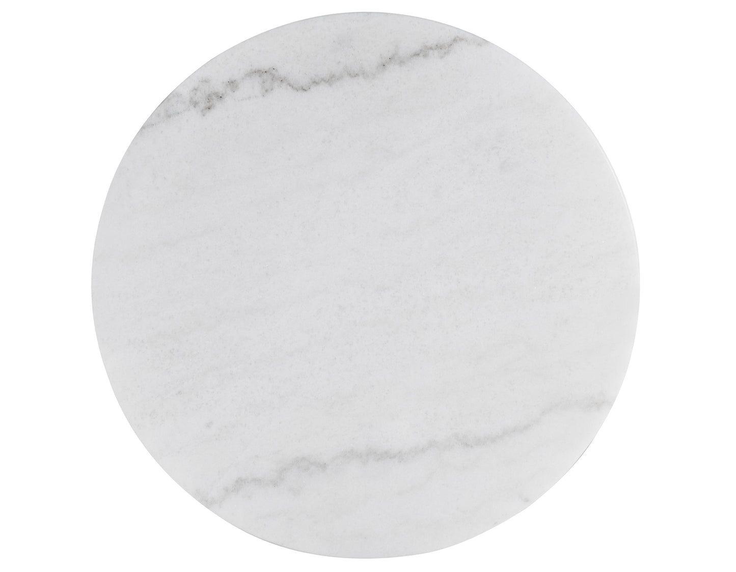 Vida 3-Piece Castered Round White Marble Top Table Set