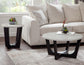 Chrissy 3-Piece Round White Marble Top Table Set