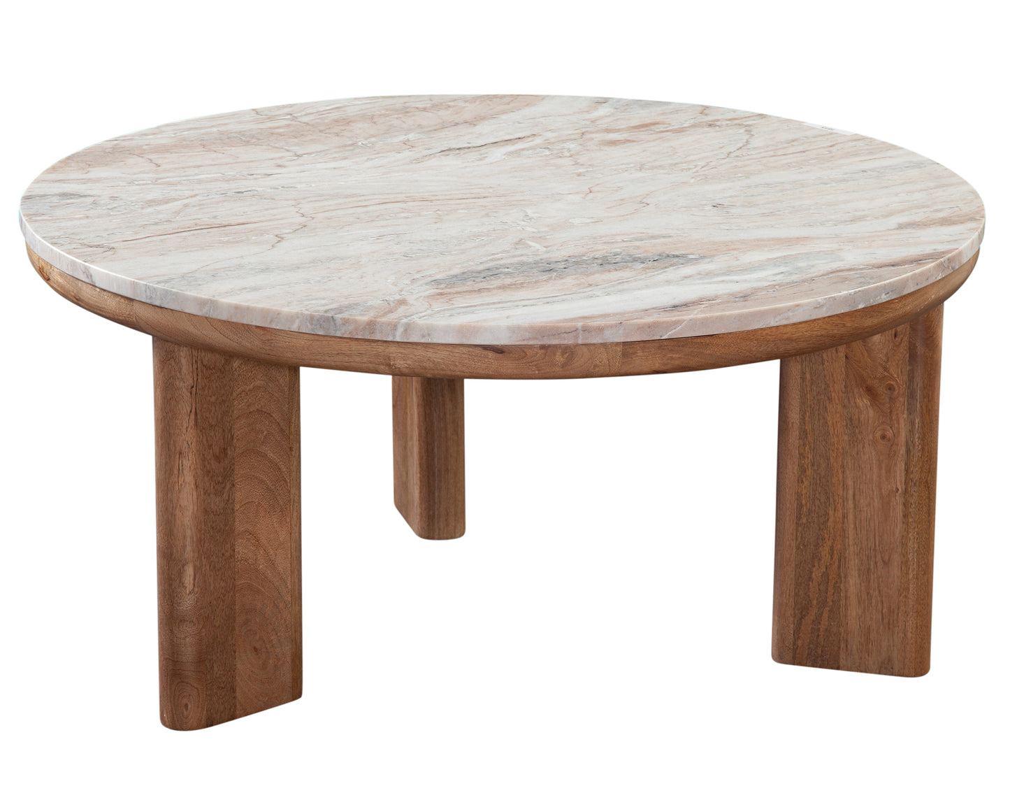 Sidney 3-Piece Round Toronto Brown Marble Top Table Set