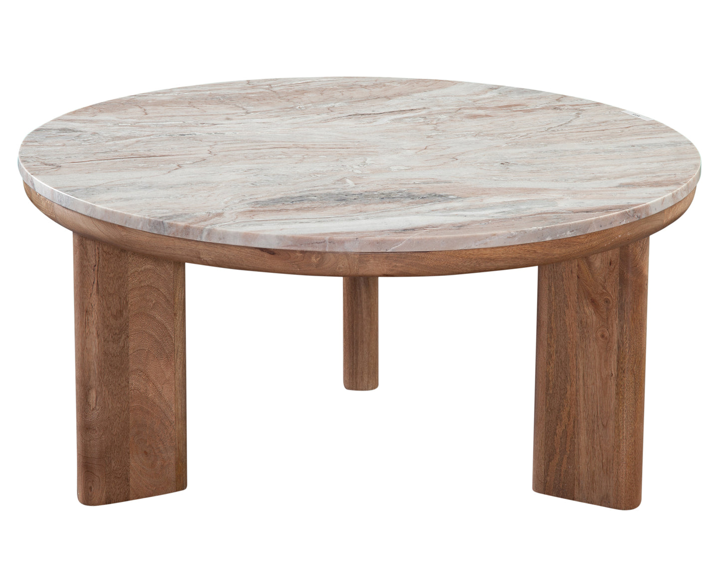 Sidney 3-Piece Round Toronto Brown Marble Top Table Set