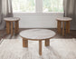 Sidney 3-Piece Round Toronto Brown Marble Top Table Set