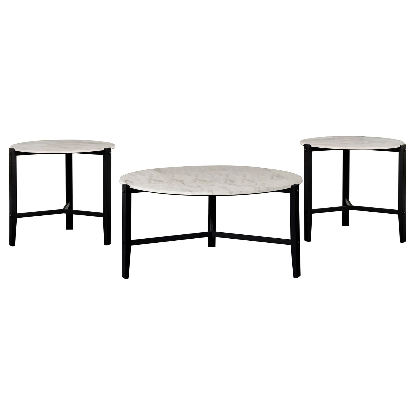 Tandi 3-piece Faux Marble Coffee and End Table Set White