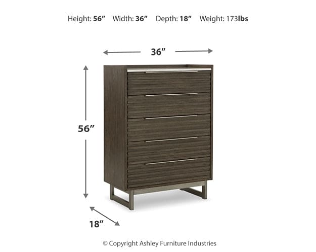 Arkenton King Panel Bed with Mirrored Dresser and Chest