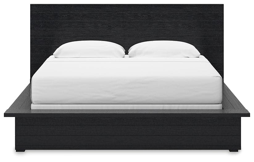 Londer King Panel Bed with Mirrored Dresser, Chest and Nightstand