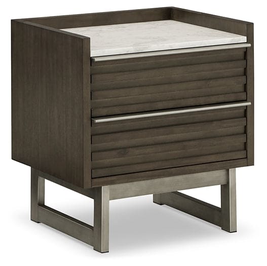 Arkenton Queen Panel Bed with Mirrored Dresser, Chest and Nightstand
