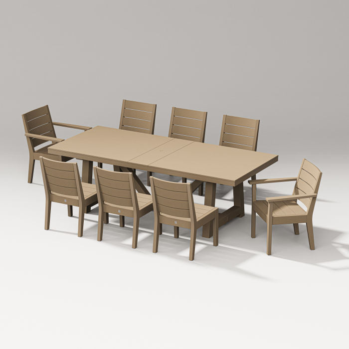 POLYWOOD Latitude 9-Piece A-Frame Table Dining Set FREE SHIPPING