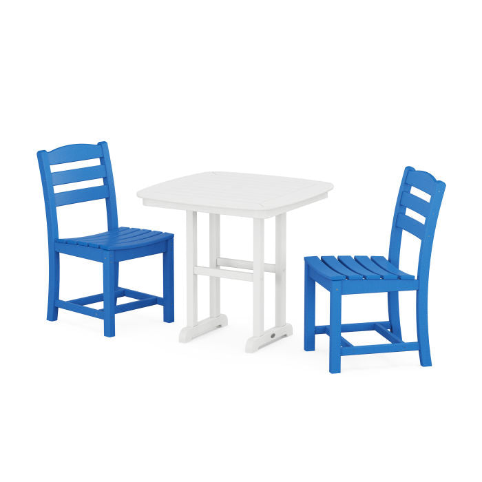 POLYWOOD La Casa Café Side Chair 3-Piece Dining Set/2 Side Chairs + Square Dining Table FREE SHIPPING