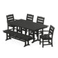 POLYWOOD Lakeside 6-Piece Farmhouse Dining Set with Bench FREE SHIPING