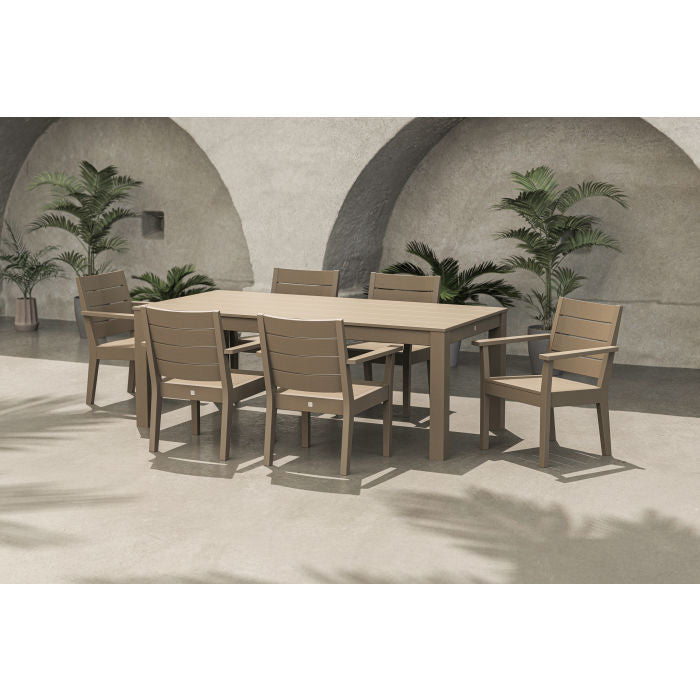 POLYWOOD Latitude 7-Piece Armchair Dining Set - Parsons 84" FREE SHIPPING