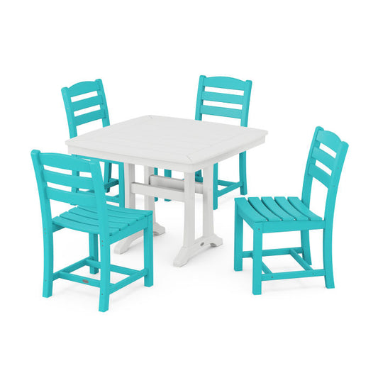 POLYWOOD La Casa Café Side Chair 5-Piece Dining Set with Trestle Legs FREE SHIPPING