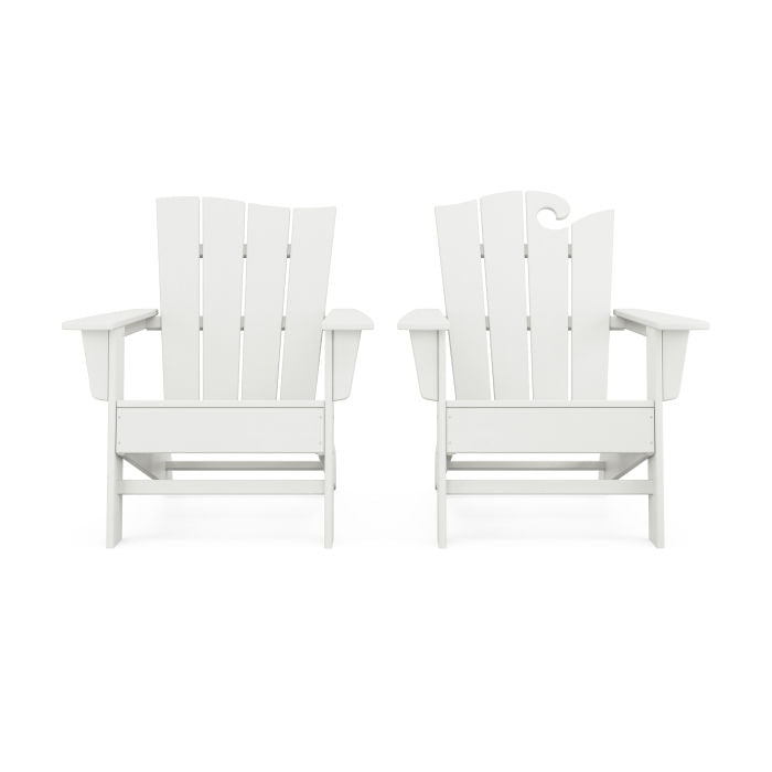 POLYWOOD Wave 2-Piece Adirondack Set with The Wave Chair Left in Vintage Finish FREE SIPPING