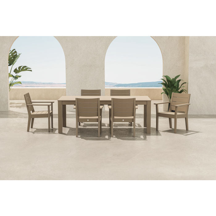 POLYWOOD Latitude 7-Piece Armchair Dining Set - Parsons 84" FREE SHIPPING