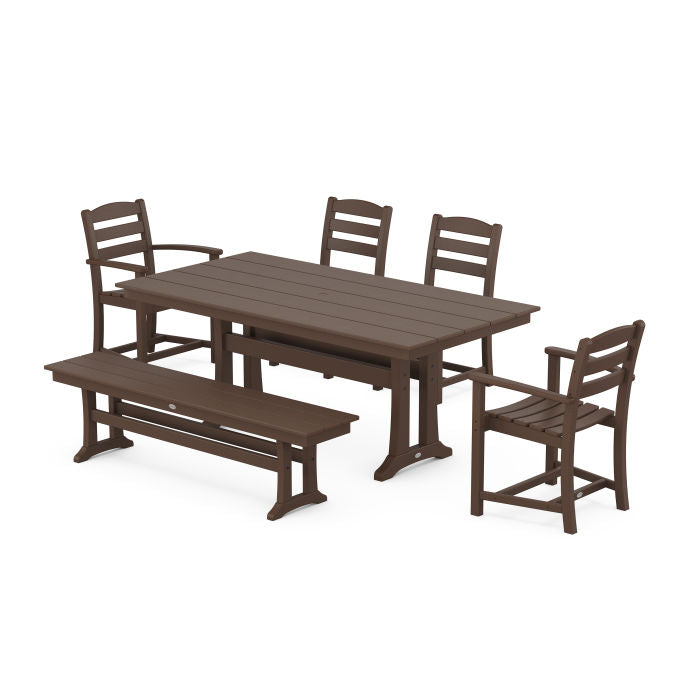 POLYWOOD La Casa Cafe 6-Piece Farmhouse Dining Set With Trestle Legs FREE SHIPPING