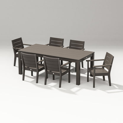 POLYWOOD Latitude 7-Piece Armchair Dining Set - Parsons 84" FREE SHIPPING