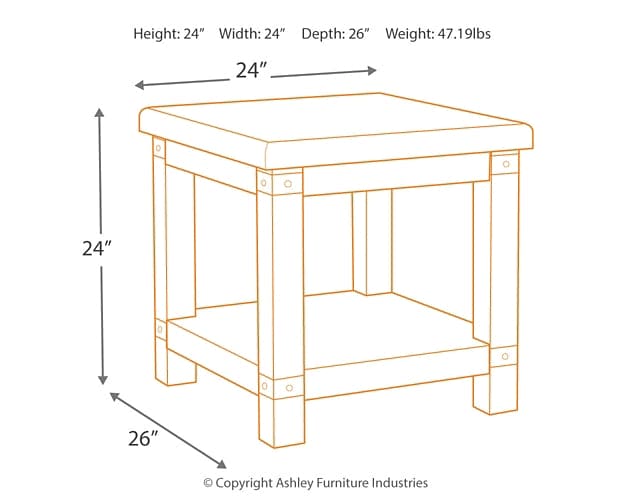 Ashley Express - Carynhurst Rectangular End Table