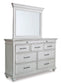 Kanwyn Queen Panel Bed with Mirrored Dresser, Chest and 2 Nightstands