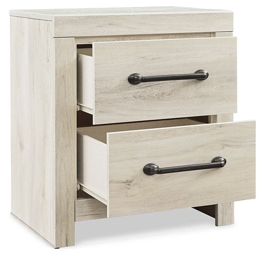 Cambeck King Panel Bed with 2 Storage Drawers with Mirrored Dresser and Nightstand