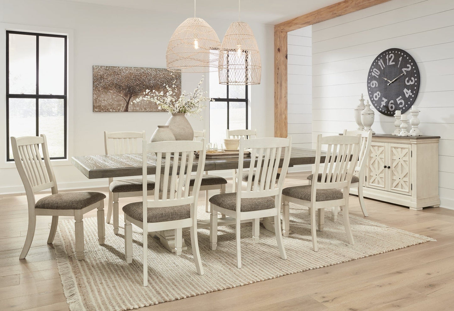 Bolanburg Dining Table and 8 Chairs with Storage