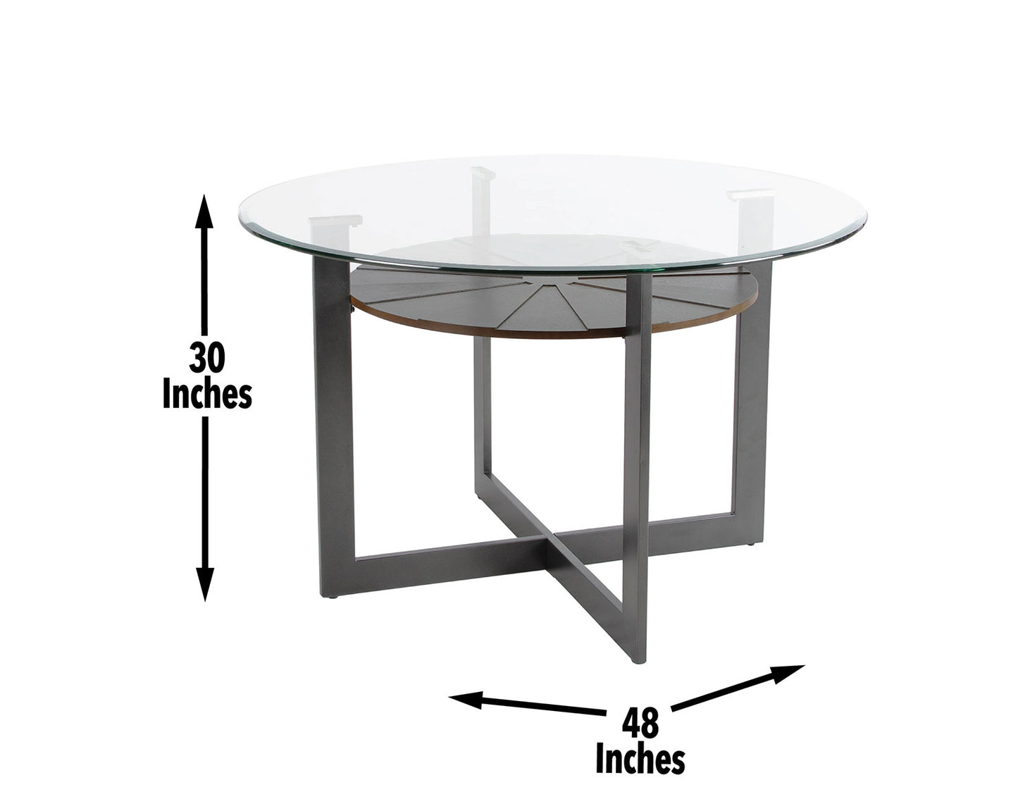 Olson 48 inch Round Glass Top Table