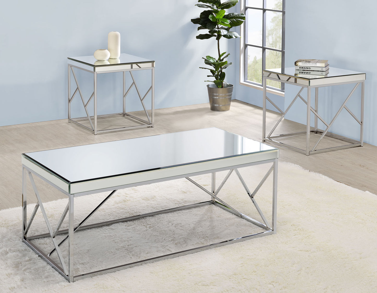 Evelyn End Table, Chrome