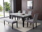 Napoli Dining Bench, Gray Velvet