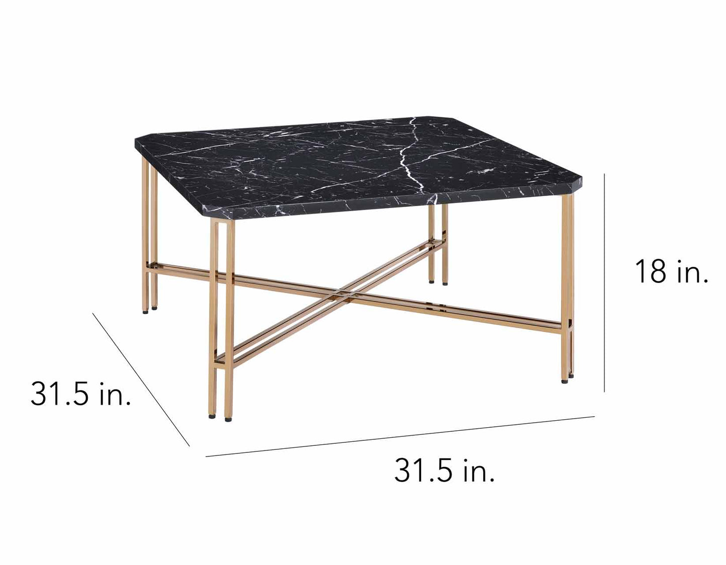 Daxton Faux-Marble Top Cocktail Table