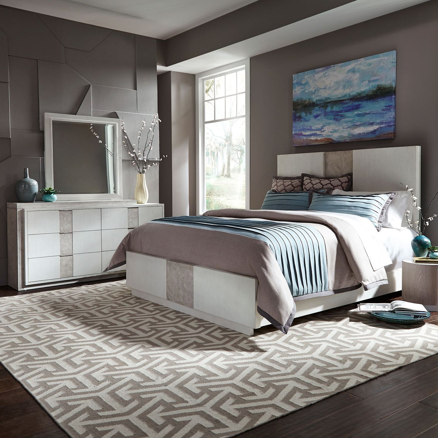 Mirage - Queen Panel Bed, Dresser & Mirror