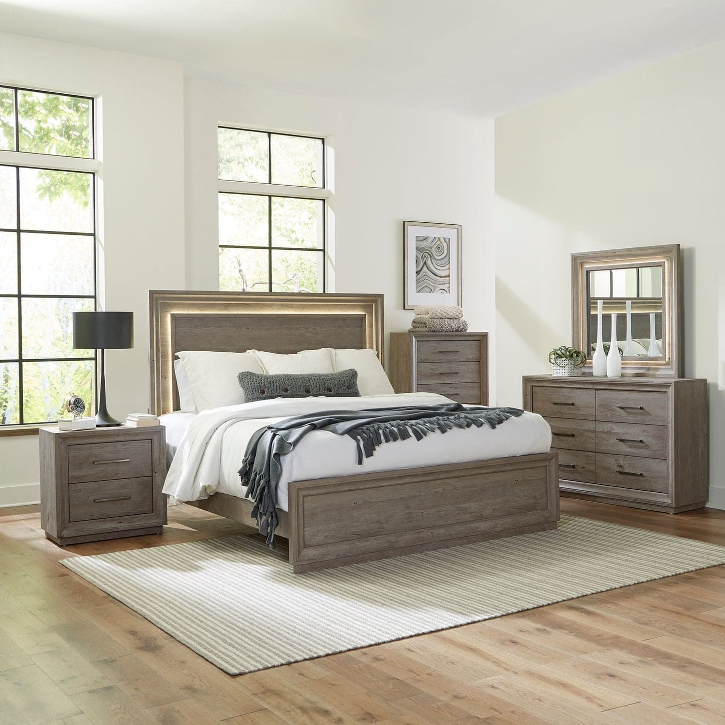 Horizons - Queen Panel Bed, Dresser & Mirror, Chest, Night Stand