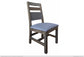 Solid Wood Chair w/Fabric seat, Gray Finish