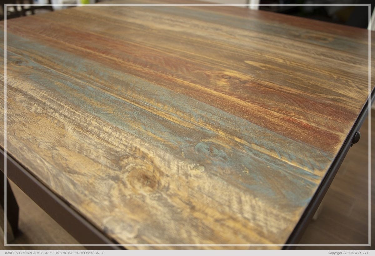 42" Multicolor Striped Dining Table