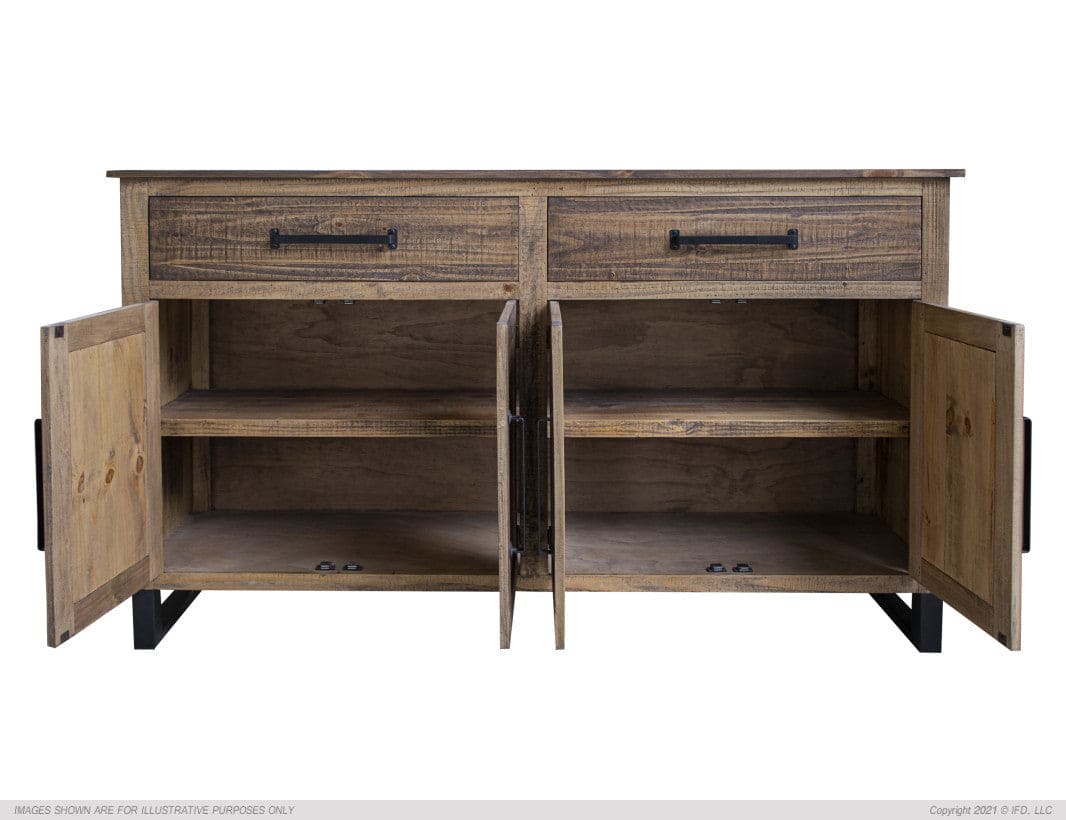 2 Drawers, 4 Doors Console