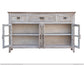 3 Drawer, 4 Doors Console, White Finish