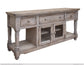 70" TV Stand, w/3 Drawers & 2 Doors, in White Sea Finish