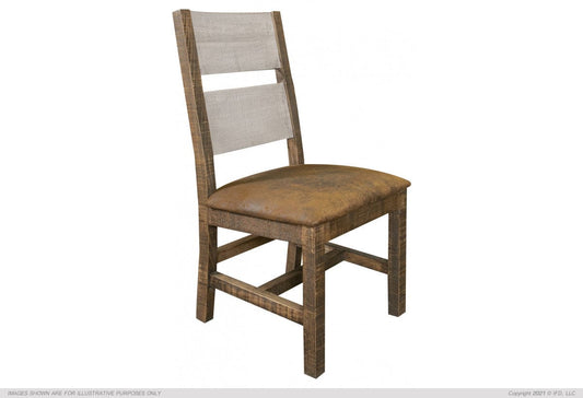 Solid Wood Chair w/Fabric Seat