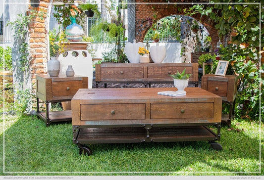 Lift Top Cocktail Table w/2 Drawers & Wheels