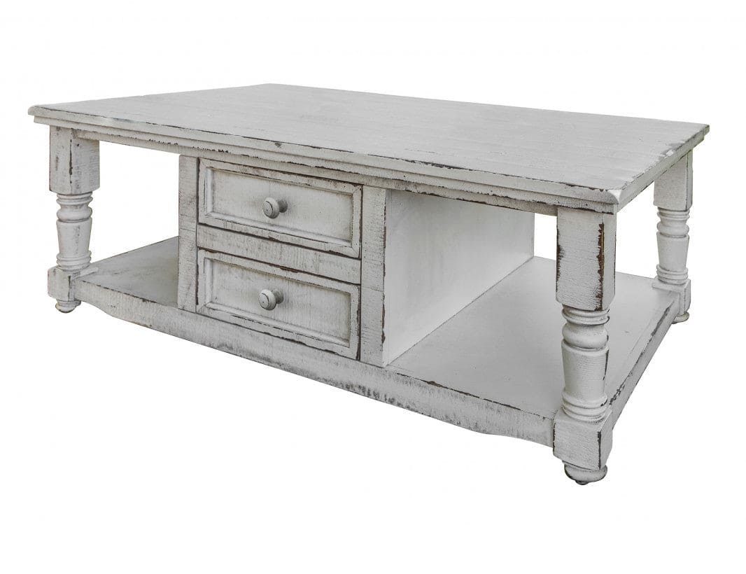 4 Drawer, Cocktail Table, w/ White finish