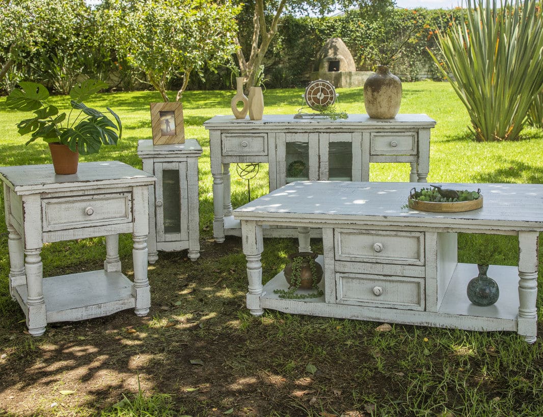 4 Drawer, Cocktail Table, w/ White finish