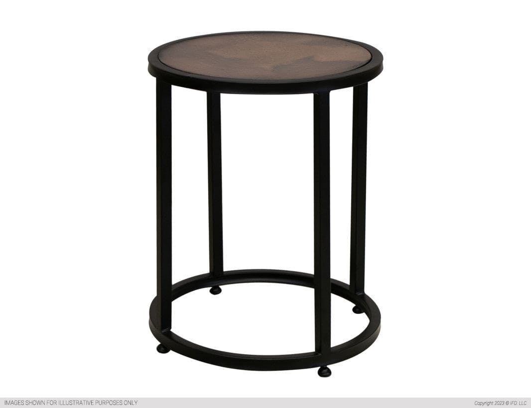 End Table w/ Copper Top & Iron Base