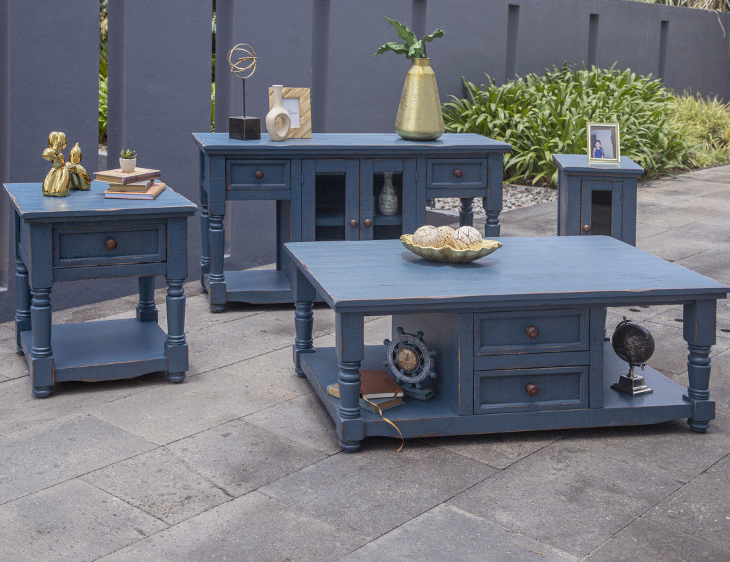 4 Drawer, Cocktail Table, Dark Blue finish