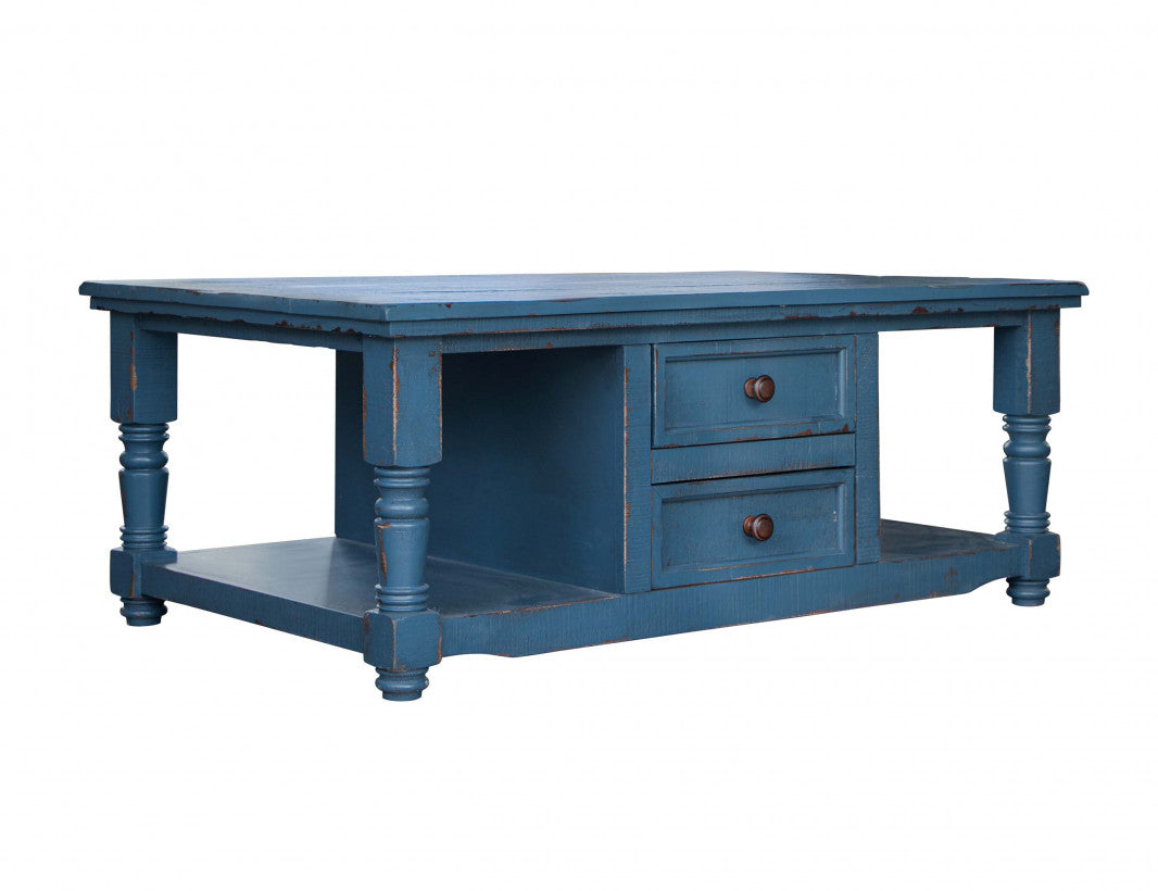 4 Drawer, Cocktail Table, Dark Blue finish