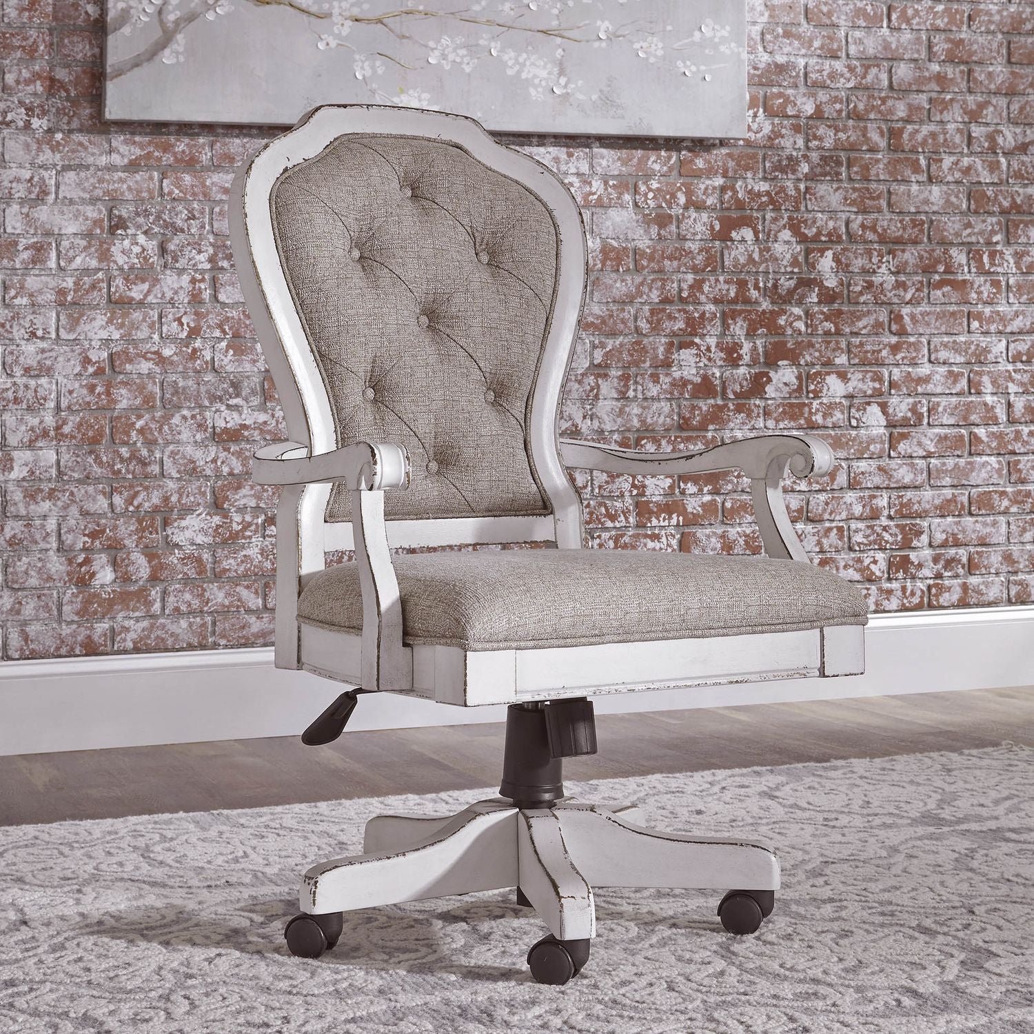 Cruz Upholstered Office Chair with Padded Seat Grey and Chrome