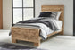 Hyanna Twin Panel Bed with Mirrored Dresser