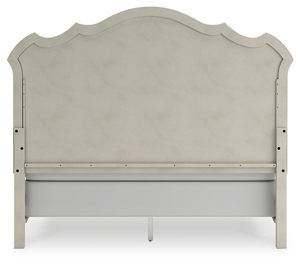 Arlendyne California King Upholstered Bed with Mirrored Dresser and 2 Nightstands