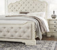 Arlendyne California King Upholstered Bed with Mirrored Dresser, Chest and Nightstand