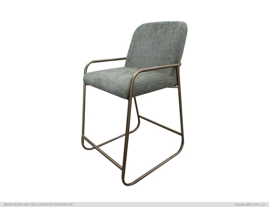 Wooden Frame & Metal Base, 24" Upholstered Barstool