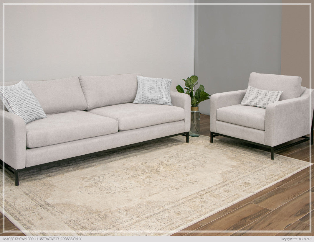 Wooden Frame & Metal Base, Loveseat