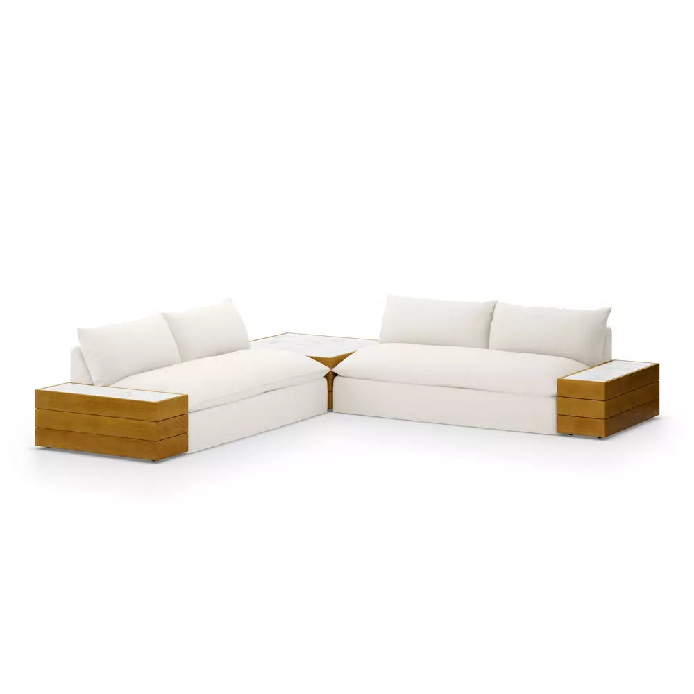 Grant Outdoor 2Pc Sectional W/ Coffee & End Tables